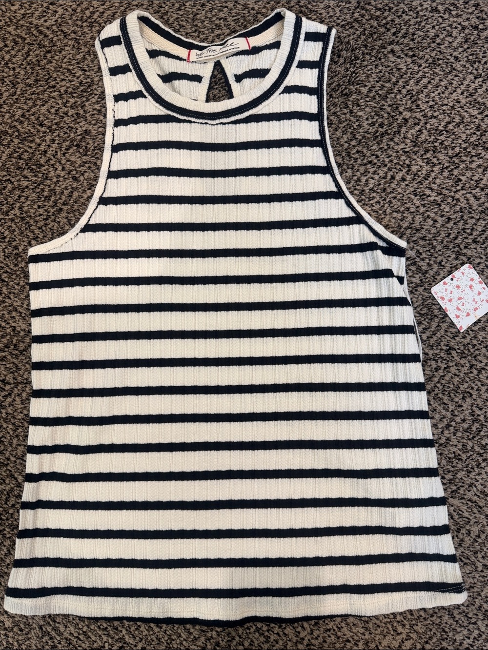 Free People We the Free Fired Up Stripe Tee Size L